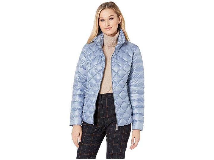 Lauren Ralph Lauren Shaped Packable Jacket (mineral Blue) Women's Coat