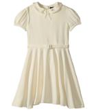 Polo Ralph Lauren Kids Belted Fit-and-flare Dress (little Kids) (cream) Girl's Dress