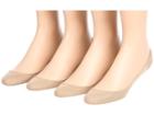 Hue Hidden Microfiber Liner 4-pair Pack (cream) Women's No Show Socks Shoes