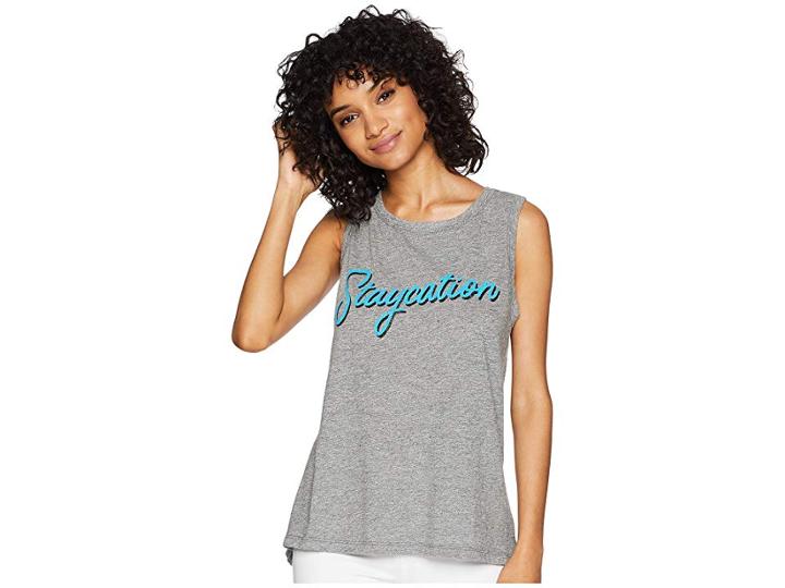The Original Retro Brand Sleeveless Mocktwist Staycation Tank Top (mocktwist Heather Grey) Women's Sleeveless