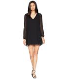 Bcbgeneration Long Sleeve V-neck Back Bow Dress (black) Women's Dress
