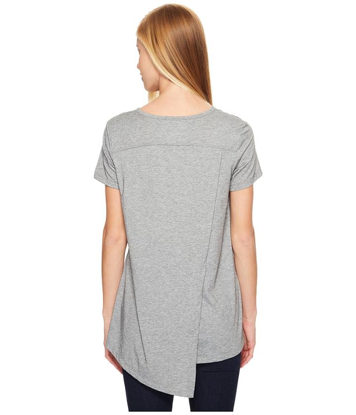 Exofficio Wanderlux V-neck Short Sleeve Top (grey Heather) Women's T Shirt