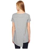 Exofficio Wanderlux V-neck Short Sleeve Top (grey Heather) Women's T Shirt