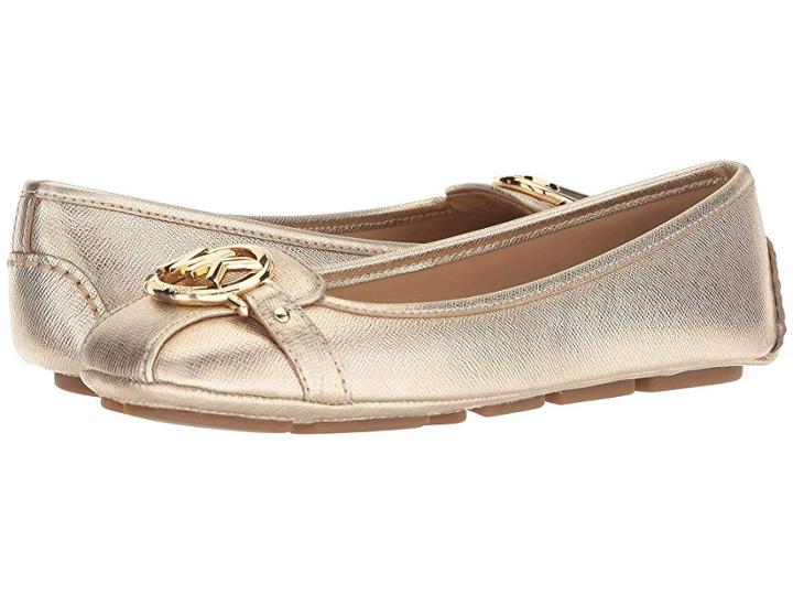 Michael Michael Kors Fulton Moc (pale Gold) Women's Slip On  Shoes