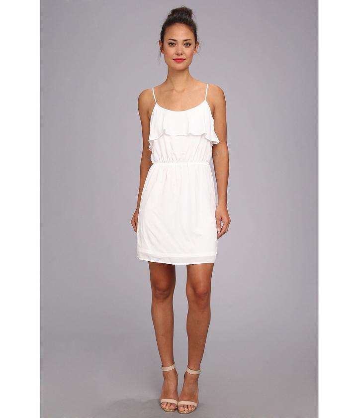 Bcbgeneration Ruffle Neck Dress (white) Women's Dress