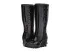 Sorel Joan Rain Wedge Tall Gloss (black/sea Salt) Women's Waterproof Boots