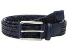 Torino Leather Co. 35mm Italian Woven Leather Rayon Elastic (navy/blue) Men's Belts