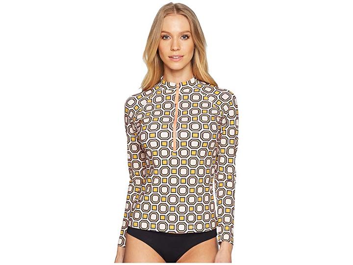 Tory Burch Swimwear Geo Octagon Square Surf Shirt (ballet Pink) Women's Swimwear