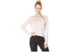 Bebe Keyhole Double Ring Long Sleeve Logo Tee (peach Whip) Women's Clothing