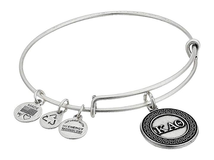 Alex And Ani Kappa Alpha Theta Charm Bangle (rafaelian Silver Finish) Bracelet