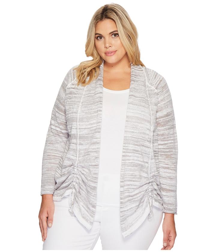 Nic+zoe Plus Size Sand Dune Cardy (light Ink) Women's Sweater