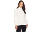 Lauren Ralph Lauren Petite Ribbed Puff-sleeve Sweater (mascarpone Cream) Women's Sweater