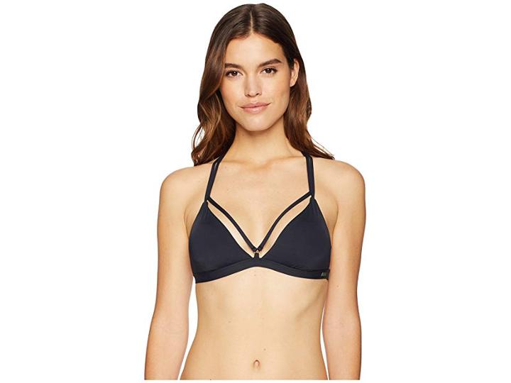 Roxy Solid Softly Love Mod Fixed Tri Top (true Black) Women's Swimwear