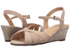 Trotters Mickey (sand Perf Nubuck Leather/smooth Nubuck Leather) Women's Wedge Shoes