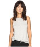 Kensie Subtle Slub Tees Top Ks3k3575 (heather Light Grey) Women's T Shirt