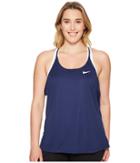 Nike Dry Miler Running Tank (size 1x-3x) (binary Blue/binary Blue) Women's Sleeveless
