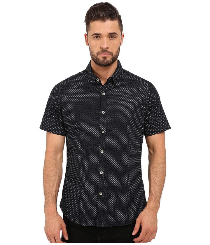 7 Diamonds Avalon Short Sleeve Shirt (navy) Men's Short Sleeve Button Up