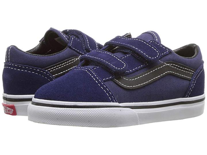 Vans Kids Old Skool V (infant/toddler) (medieval Blue/black) Boys Shoes