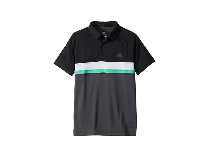 Adidas Kids Club Color Block Polo (little Kids/big Kids) (dark Grey Heather/solid Grey) Boy's Clothing