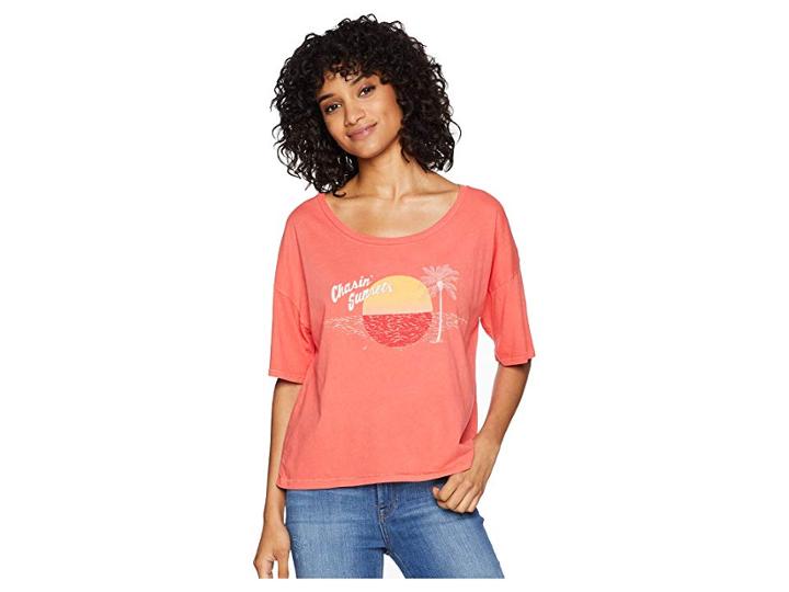 Amuse Society Sun Shine On Me Tee (red) Women's T Shirt