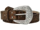 M&f Western Embossed With Tonal Laced Edges Belt (brown) Women's Belts