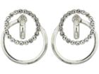 Steve Madden Interlock Ring Casted Post Earrings (silver) Earring