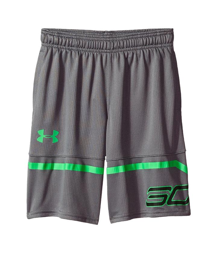 Under Armour Kids Steph Curry 30 Spear Shorts (big Kids) (graphite/lime Twist/lime Twist) Boy's Shorts