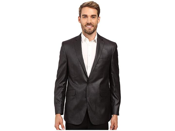 Kenneth Cole Reaction Slim Fit Separate Coat (grey Sheen) Men's Coat