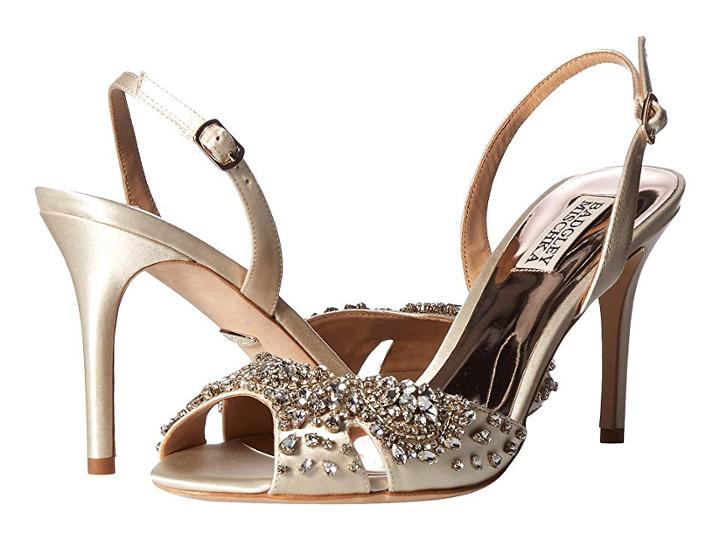 Badgley Mischka Paula (ivory Satin) Women's Sandals