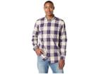 Wesc Olavi Plaid Long Sleeve Shirt (midnight Lilac) Men's Clothing