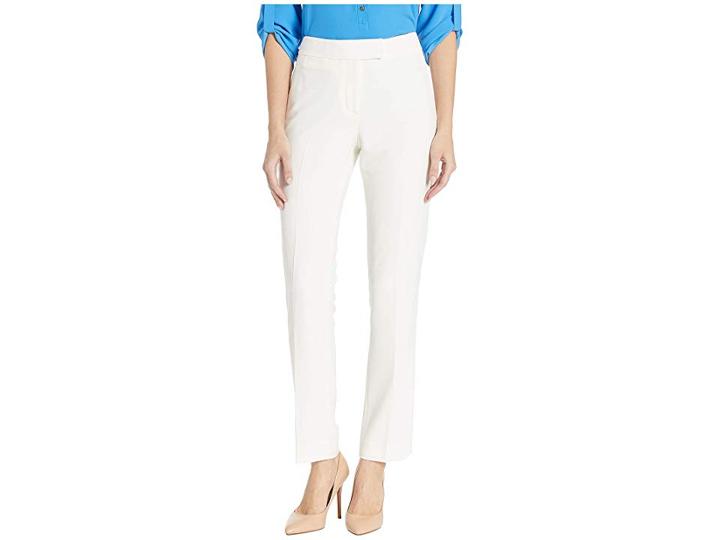 Tahari By Asl Pebble Crepe Pants (ivory White) Women's Casual Pants