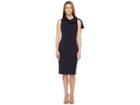 Badgley Mischka Shawl Collar Day/occasion Dress (navy) Women's Dress