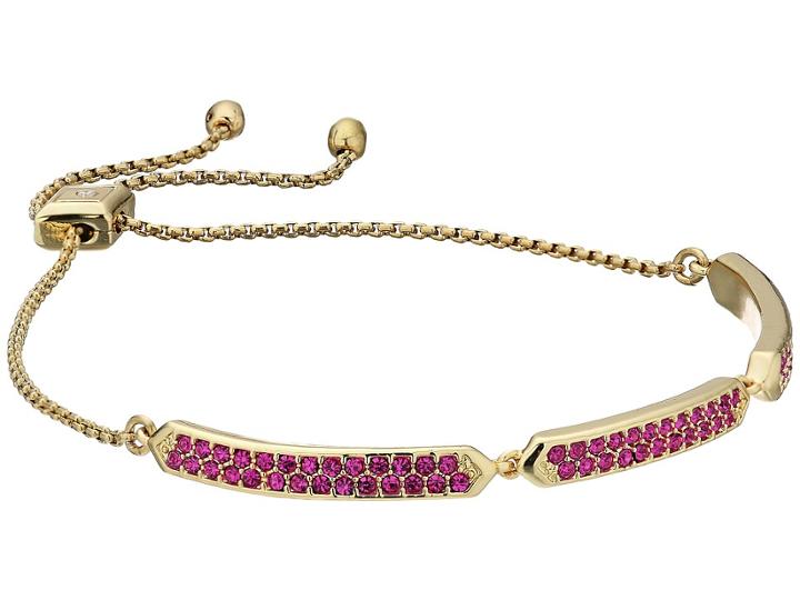 Vera Bradley Sparkling Slider Bracelet (gold Tone/pink) Bracelet
