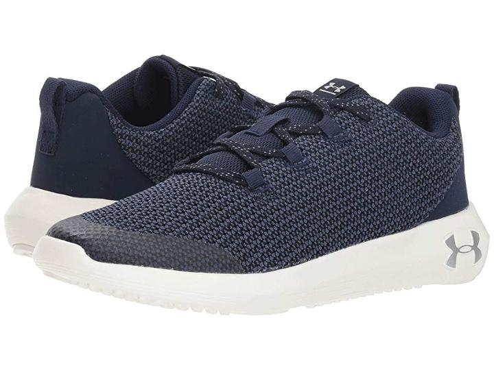 Under Armour Kids Ua Bgs Ripple (big Kid) (midnight Navy/ivory/metallic Silver) Boys Shoes