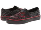 Vans Kids Classic Slip-on (little Kid/big Kid) ((tm Skull) Black/chili Pepper) Boys Shoes