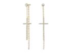 Guess Pave Cross Front Back Earrings (gold/crystal) Earring