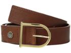 Vince Camuto Smooth Leather Belt With Signature (cognac) Women's Belts