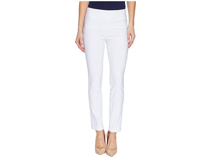 Tribal Stretch Bengaline 28 Flatten It Pull-on Ankle Pants (white) Women's Casual Pants