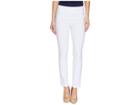 Tribal Stretch Bengaline 28 Flatten It Pull-on Ankle Pants (white) Women's Casual Pants