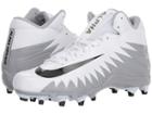 Nike Alpha Menace Varsity Mid (white/black/metallic Silver/wolf Grey) Men's Cleated Shoes