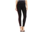 7 For All Mankind B(air) High-waisted Ankle Skinny With Double Burgundy Velvet Stripes In Black (b(air) Black Velvet Stripe) Women's Jeans