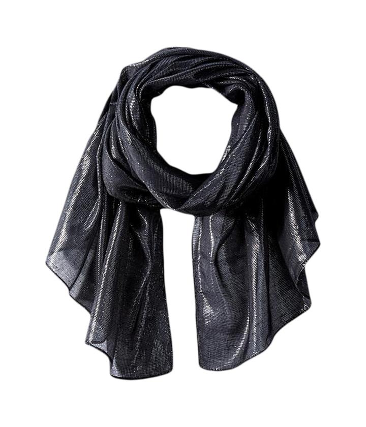 Calvin Klein Liquid Lurex Oblong Scarf (black) Scarves