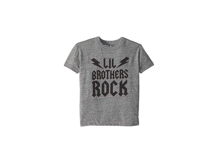 Chaser Kids Soft Tri-blend Lil Brothers Rock Tee (toddler/little Kids) (streaky Grey) Boy's T Shirt