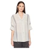 Eileen Fisher Classic Collar Top (bone) Women's Short Sleeve Button Up