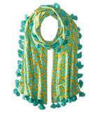 San Diego Hat Company Bss1694 Cotton All Over Banana Print Scarf With Tassels (teal) Scarves