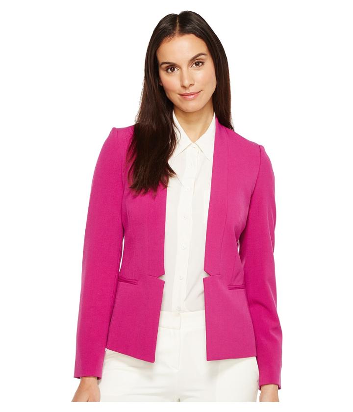 Tahari By Asl Bistretch Open Knotch Jacket (azalea) Women's Jacket