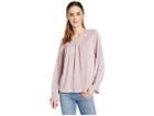 Lucky Brand Pintuck Peasant Top (deauville Mauve) Women's Clothing
