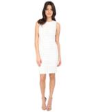 Calvin Klein Novelty Fabric Sheath Dress Cd6m2t8n (white) Women's Dress