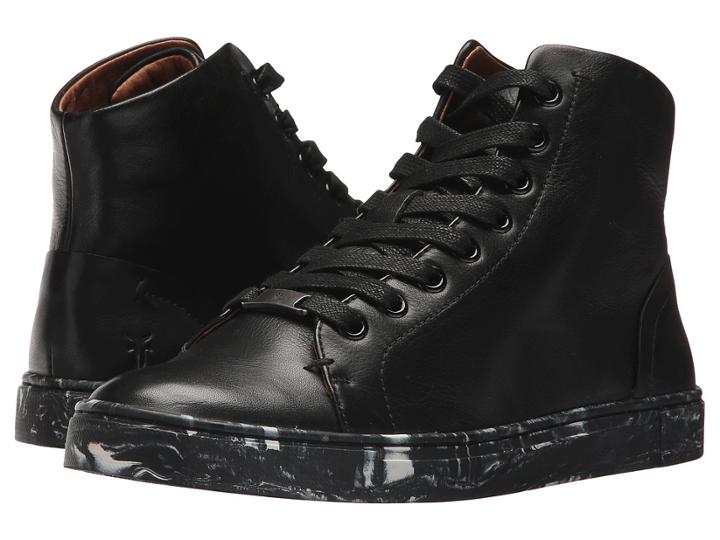 Frye Ivy High Top (black Polished Soft Full Grain) Women's Lace Up Casual Shoes
