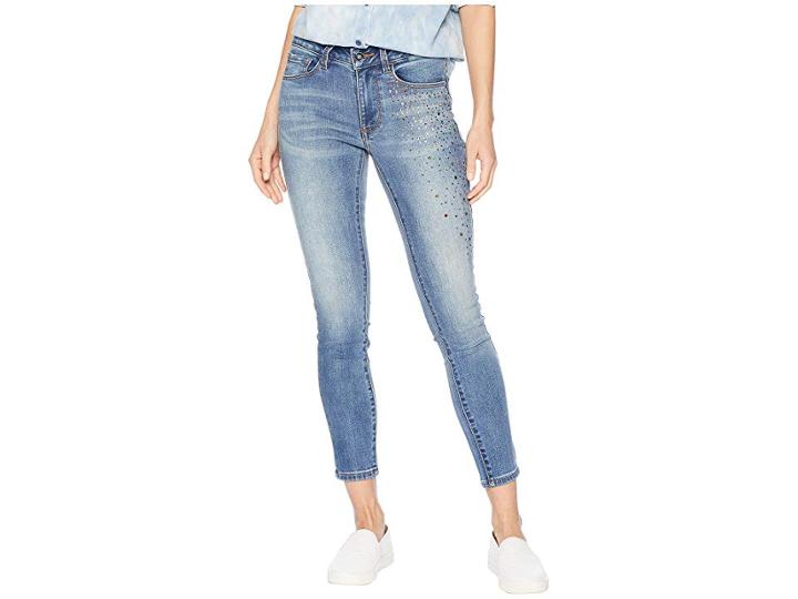 Bebe Heartbreaker Ankle Skinny In Blue Femme Wash (blue Femme Wash) Women's Jeans